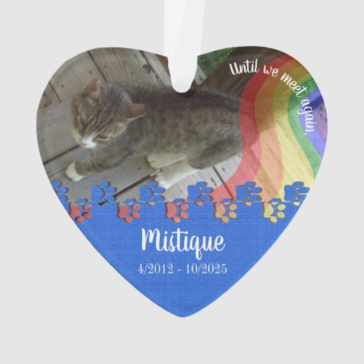 Gedenkstätte für Haustiere Geliebter Keepake Ornament (Rückseite)