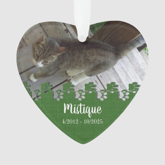 Gedenkstätte für Haustiere Geliebter Keepake Ornament (Vorderseite)