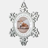 Gedenkstätte für Haustiere in unserem Herzen Moder Schneeflocken Zinn-Ornament (Rechts)