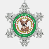 Gedenkstätte für Haustiere in unserem Herzen Moder Schneeflocken Zinn-Ornament (Vorderseite)