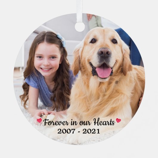 Gedenkstätte für Haustiere in unserem modernen Her Ornament Aus Metall (Rückseite)