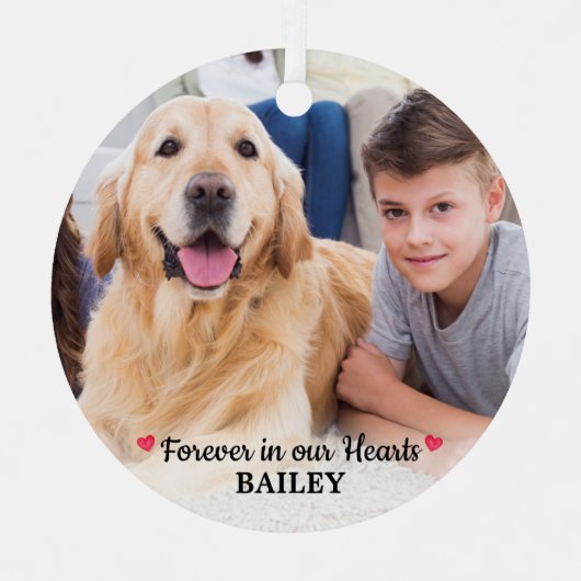 Gedenkstätte für Haustiere in unserem modernen Her Ornament Aus Metall (Vorderseite)
