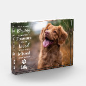 Gedenkstätte für Haustiere Loss Hund Fotoblock (Links)