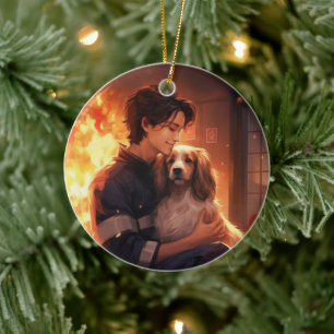 Gedenkstätte für Haustiere, Mama Papillon Hund Keramik Ornament