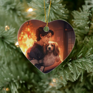 Gedenkstätte für Haustiere, Mama Papillon Hund Keramik Ornament