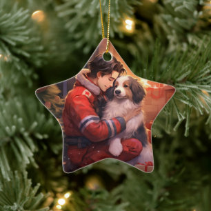 Gedenkstätte für Haustiere, Mama Papillon Hund Keramik Ornament