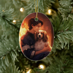 Gedenkstätte für Haustiere, Mama Papillon Hund Keramik Ornament