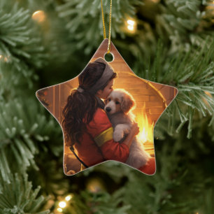 Gedenkstätte für Haustiere, Mama Papillon Hund Keramik Ornament