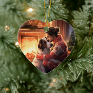 Gedenkstätte für Haustiere, Mama Papillon Hund Keramik Ornament