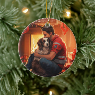 Gedenkstätte für Haustiere, Mama Papillon Hund Keramik Ornament