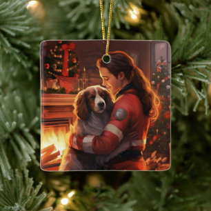 Gedenkstätte für Haustiere, Mama Papillon Hund Keramikornament