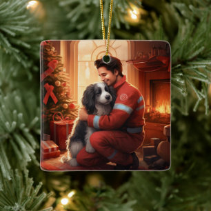 Gedenkstätte für Haustiere, Mama Papillon Hund Keramikornament