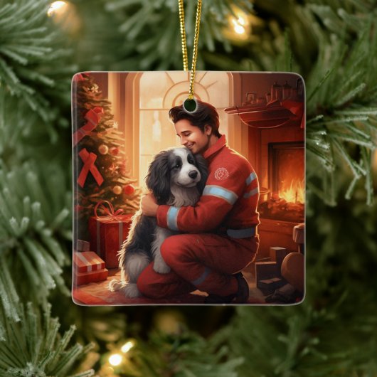 Gedenkstätte für Haustiere, Mama Papillon Hund Keramikornament (Baum)