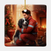 Gedenkstätte für Haustiere, Mama Papillon Hund Keramikornament (Rückseite)