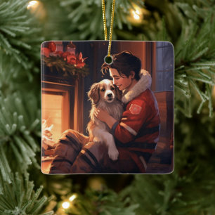 Gedenkstätte für Haustiere, Mama Papillon Hund Keramikornament