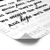 Gedenkstätte für Haustiere mit dem Namen und Foto  Poster (Ecke)