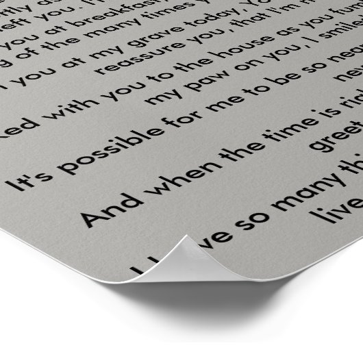 Gedenkstätte für Haustiere Poster (Ecke)