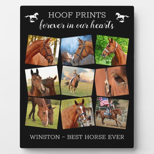 Gedenkstätte für Haustiere Prints Pferd FotoCollag Fotoplatte (Vorderseite)