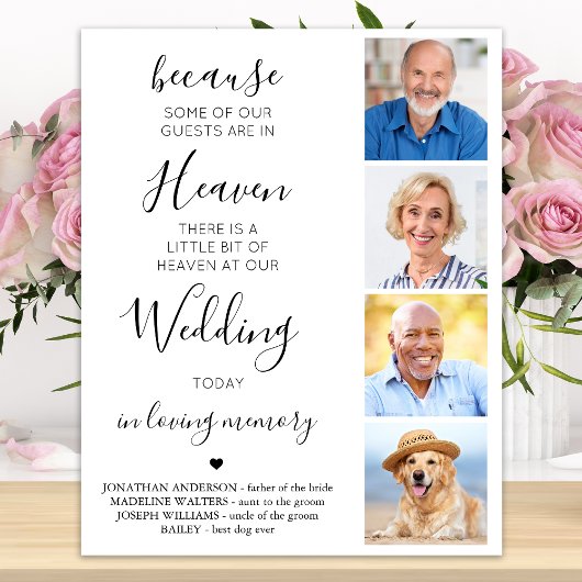 Gedenkstätte für Hochzeiten Custom 4 Foto Collage Poster