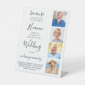 Gedenkstätte für Hochzeiten Custom 4 Foto Collage Sockelschild (Vorderseite)