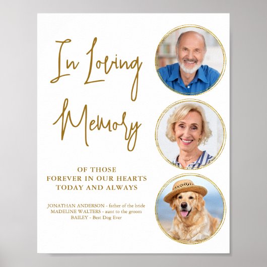 Gedenkstätte für Hochzeiten Elegantes Gold Lounge  Poster (Vorne)