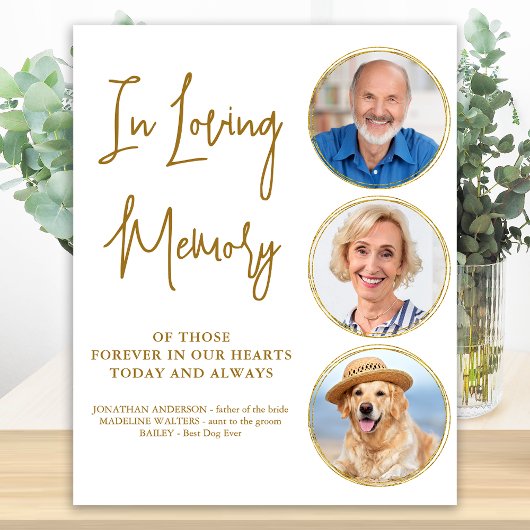 Gedenkstätte für Hochzeiten Elegantes Gold Lounge Poster