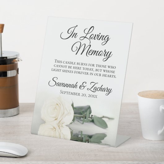 Gedenkstätte für Hochzeiten in der White Rose Sockelschild (In SItu)