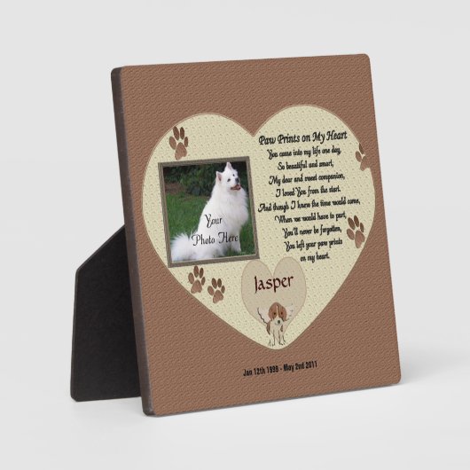 Gedenkstätte für Hunde - Drucke auf meinem Herzen Fotoplatte (Vorderseite)