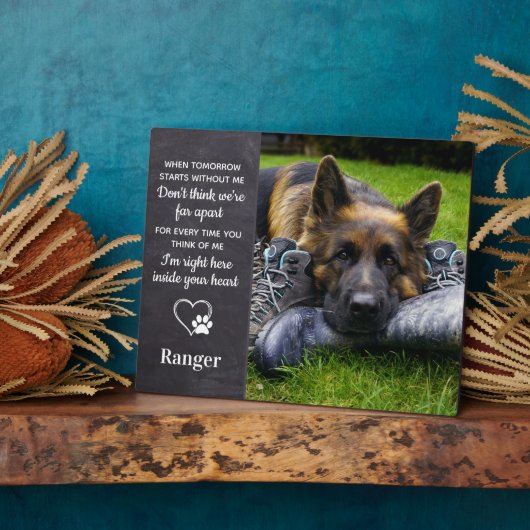 Gedenkstätte für Hunde - Haustier-Loss-Sake - Erin Fotoplatte (Seite)