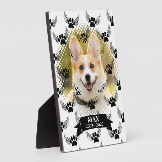 Gedenkstätte für Hunde in Schwarz und Weiß Fotoplatte (Seite)