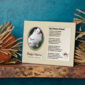 Gedenkstätte für Hunde - mein ewig Freund - Beige Fotoplatte (Seite)