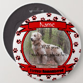 Gedenkstätte für Hunde oder Katzen Button (Vorne & Hinten)