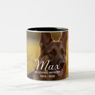 Gedenkstätte für Hunde - Verlust eines Haustieres Zweifarbige Tasse