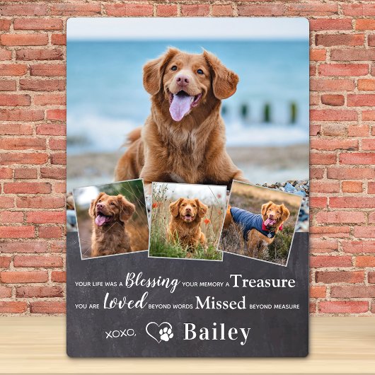 Gedenkstätte für Hunde Verlust Erinnerung Gedicht  Fotoplatte