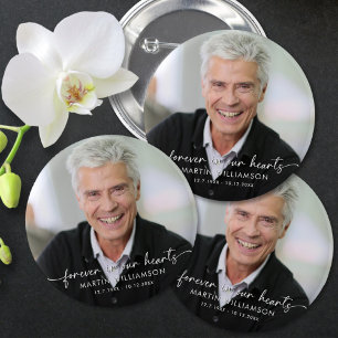 Gedenkstätte für immer in unserem Herzen Foto Pers Button