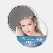 Gedenkstätte für immer in unseren Herzen Foto blau Magnet (Vorderseite/Rückseite)