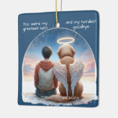 Gedenkstätte für Junge und Hunde Keramikornament (Links)