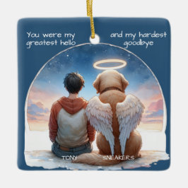 Gedenkstätte für Junge und Hunde Keramikornament