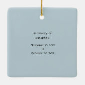 Gedenkstätte für Junge und Hunde Keramikornament (Rückseite)