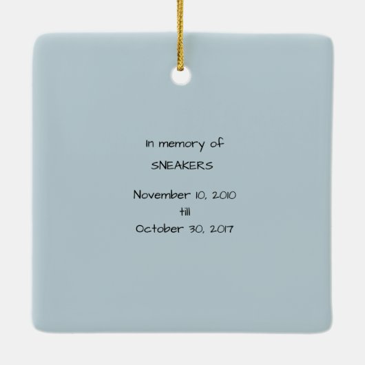 Gedenkstätte für Junge und Hunde Keramikornament (Rückseite)