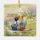 Gedenkstätte für Junge und Hunde Keramikornament (Vorderseite)