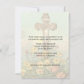 Gedenkstätte für katholische Blumenbeerdigung Beil Dankeskarte (Rückseite)