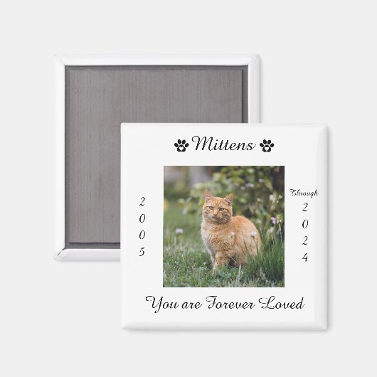 Gedenkstätte für Katzen Magnet (Vorderseite/Rückseite)