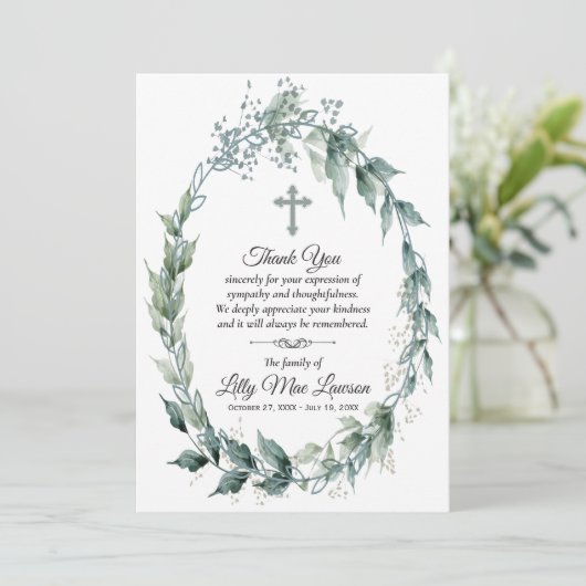 Gedenkstätte für Kreuz und Kranken Dankeschön Kart (Stehend Vorderseite)