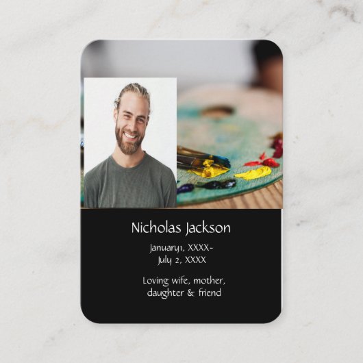 Gedenkstätte für Künstlerin in der Stadt Visitenkarte (Vorderseite)