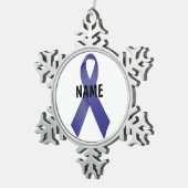 Gedenkstätte für Magenkrebs Schneeflocken Zinn-Ornament (Rechts)