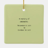 Gedenkstätte für männliche Hunde Keramikornament (Rückseite)