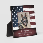 Gedenkstätte für Militärhunde zur Erinnerung Fotoplatte (Vorderseite)