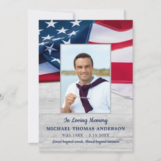 Gedenkstätte für Militärveteranen der amerikanisch Dankeskarte (Vorderseite)