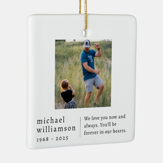 Gedenkstätte für Minimalistisches Foto Keramikornament (Rechts)